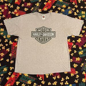 ‘08 Harley Davidson Mile High Denver Eagle Grey Graphic Tee Shirt / Size XL